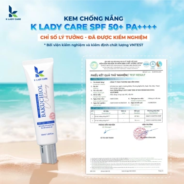 Kem Chống Nắng K Lady Care SPF 50+/PA++++ 50ml Nâng tone kiềm dầu thoáng da 220k