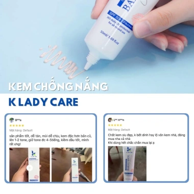 Kem Chống Nắng K Lady Care SPF 50+/PA++++ 50ml Nâng tone kiềm dầu thoáng da 220k