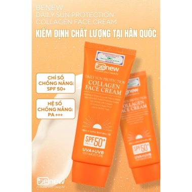 Kem chống nắng kiềm dầu dưỡng da, nâng tone Benew Collagen Sun Cream 70ml - 179.000