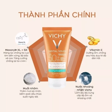 Kem chống nắng kiềm dầu Vi-chy Capital Soliel SPF50+ Cream 50ml - An toàn, chính hãng, giảm giá 139k 5