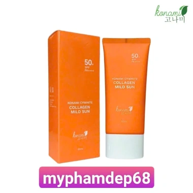 Kem chống nắng Konami Cywhite Collagen Mild Sun 80ml - Nâng tông, bảo vệ da, giảm thâm, giảm giá 350k