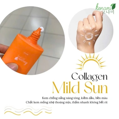 Kem chống nắng Konami Cywhite Collagen Mild Sun 80ml - Nâng tông, bảo vệ da, giảm thâm, giảm giá 350k