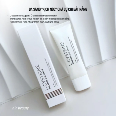 Kem Chống Nắng L-Cysteine 5.000ppm SPF50+ PA++++ 50ml - Dưỡng sáng, nâng tông tự nhiên, giảm giá 18% chỉ 389.999 VND