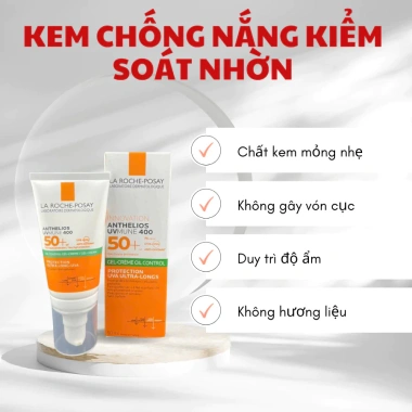 Kem chống nắng La Roche Posay Anthelios UVMUNE 400 SPF50+ 50ml cho da dầu mụn nhạy cảm - Giá chỉ 248.000₫