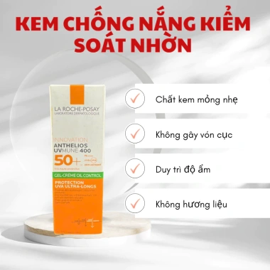 Kem chống nắng La Roche Posay Anthelios UVMUNE 400 SPF50+ 50ml cho da dầu mụn nhạy cảm - Giá chỉ 248.000₫