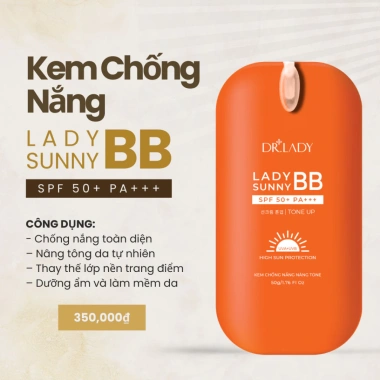 Kem Chống Nắng Lady Sunny BB Dr.Lady Chính Hãng SPF50+ PA+++ Dưỡng Ẩm Nâng Tông Giá 260k