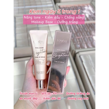 Kem chống nắng Lomere 5in1 50ml Kiềm dầu Dưỡng trắng Lót nền Makeup Hàn Quốc 550k
