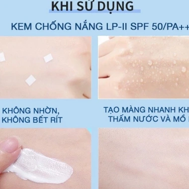 Kem Chống Nắng LP‑II SPF50+ PA+++ Dưỡng Trắng Kiềm Dầu, Dành Cho Bà Bầu, Da Dầu & Mụn 50g