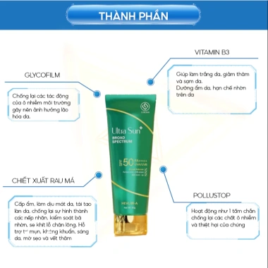 Kem chống nắng Lurcinn Ultrasun Plus SPF 50+ 60g, rau má nâng tông nhẹ, chỉ 600.000đ 3