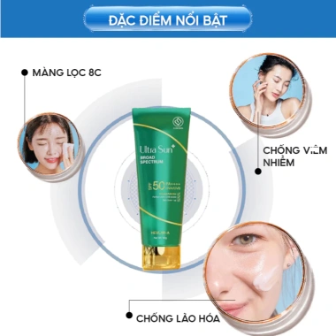 Kem chống nắng Lurcinn Ultrasun Plus SPF 50+ 60g, rau má nâng tông nhẹ, chỉ 600.000đ 5