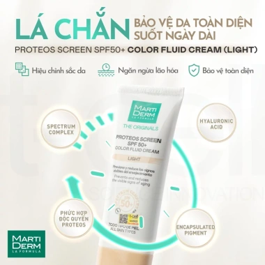 Kem Chống Nắng MartiDerm Proteos SPF50+ Color Fluid – Đều Màu Da, Giá 1.012.500₫ 2