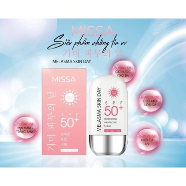 Kem Chống Nắng Missa Kiềm Dầu SPF 50+ Nâng Tone - Giá 90.000đ Kem Chống Nắng Missa Kiềm Dầu SPF 50+ Nâng Tone - Giá 90.000đ