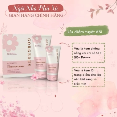 Kem Chống Nắng Múi Xù GORGEOUS 100g Mua 1 Tặng 1 + 50g Chính Hãng Giá 89.000 2 Kem Chống Nắng Múi Xù GORGEOUS 100g Mua 1 Tặng 1 + 50g Chính Hãng Giá 89.000 2