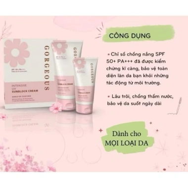 Kem Chống Nắng Múi Xù GORGEOUS 100g Mua 1 Tặng 1 + 50g Chính Hãng Giá 89.000
