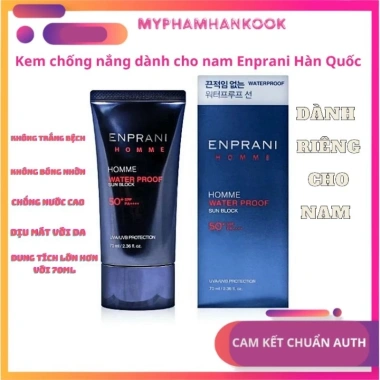 Kem Chống Nắng Nam Enprani Homme Water Proof Hàn Quốc 70ml – Cam Kết Auth, Giá 299.000 VND