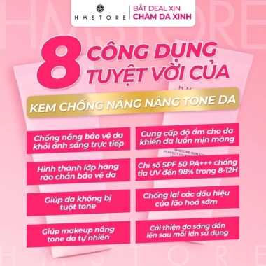 Kem Chống Nắng Nâng Tone Kiềm Dầu HM Store Sun Cream - Bảo Vệ Da, Giảm Đốm Nâu, Giá 374.999₫