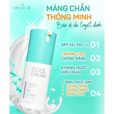 Kem chống nắng nâng tone tự nhiên Cool Cream Dr Lacir 50g – Bảo vệ da, giảm thâm, giá chỉ 275.000 VND 3 Kem chống nắng nâng tone tự nhiên Cool Cream Dr Lacir 50g – Bảo vệ da, giảm thâm, giá chỉ 275.000 VND 3