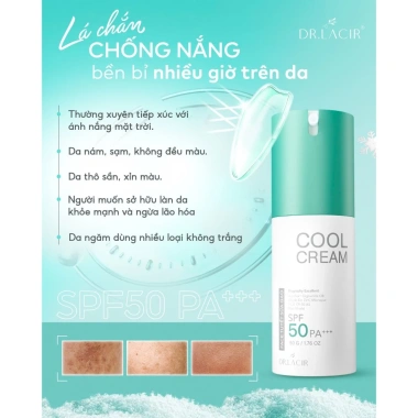 Kem chống nắng nâng tone tự nhiên Cool Cream Dr Lacir 50g – Bảo vệ da, giảm thâm, giá chỉ 275.000 VND