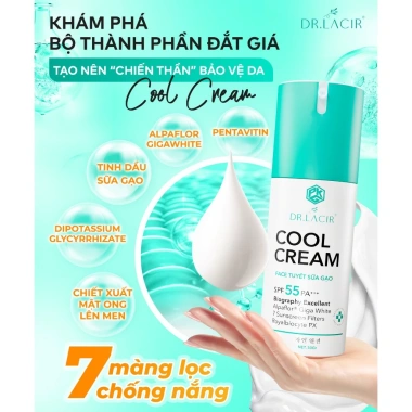 Kem chống nắng nâng tone tự nhiên Cool Cream Dr Lacir 50g – Bảo vệ da, giảm thâm, giá chỉ 275.000 VND