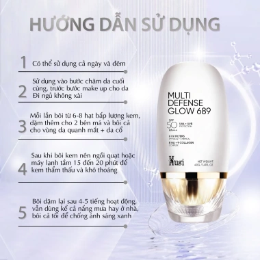 Kem Chống Nắng Nâng Tông HuGi 689 - 6 Màng Lọc Tinosorb S và Uvinul A Plus, 8 HA + 9 Collagen, Giá ưu đãi 315.000 VND