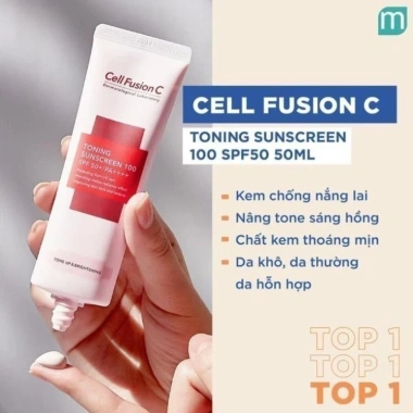 Kem chống nắng nâng tông kiềm dầu Cell Fusion C 50ml không bóng nhờn, bảo vệ UVA, da trắng hiệu quả - Giá 185.000₫
