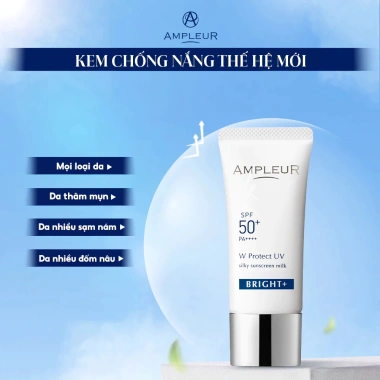 Kem Chống Nắng Nhật Bản AMPLEUR Protect UV Bright – Da Sạm Nám, Tàn Nhang, Thâm Mụn