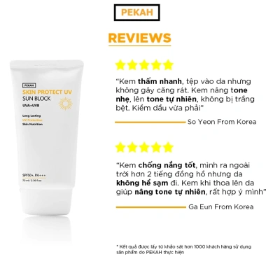 Kem chống nắng PEKAH Protect UV 70ml - Nâng tone, bảo vệ da, 279.000 Hàn Quốc