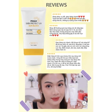 Kem chống nắng PEKAH Protect UV 70ml - Nâng tone, bảo vệ da, 279.000 Hàn Quốc