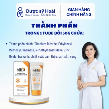 Kem chống nắng phổ rộng ALIFA Sunblock Brightening Up 50g - Dưỡng sáng, nâng tone da, giá 545k