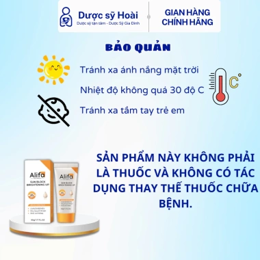 Kem chống nắng phổ rộng ALIFA Sunblock Brightening Up 50g - Dưỡng sáng, nâng tone da, giá 545k