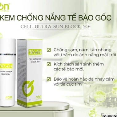Kem Chống Nắng Ron CELL ULTRA SUN BLOCK 50+ Tế Bào Gốc SPF50 Giá 1.010.000 VND 2 Kem Chống Nắng Ron CELL ULTRA SUN BLOCK 50+ Tế Bào Gốc SPF50 Giá 1.010.000 VND 2