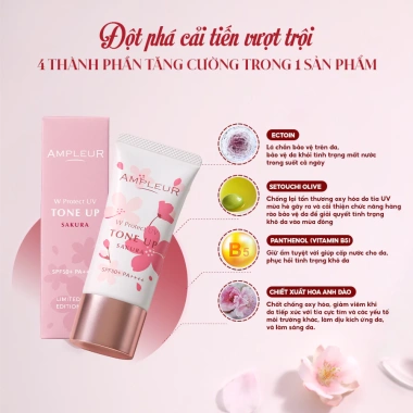 Kem chống nắng Sakura AMPLEUR nâng tone, cấp ẩm, dưỡng trắng sáng, mịn màng - 949.000₫ 5 Kem chống nắng Sakura AMPLEUR nâng tone, cấp ẩm, dưỡng trắng sáng, mịn màng - 949.000₫ 5