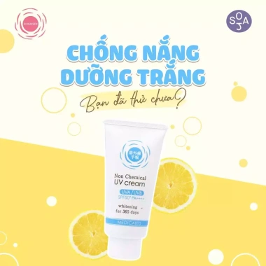Kem Chống Nắng Shigaisen Yohou Non Chemical Whitening UV Cream SPF50+ PA++++ 40g – Dưỡng Trắng Da, Giá 599k