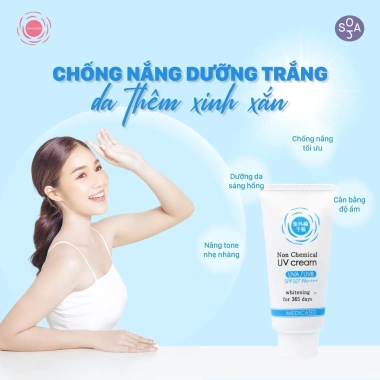 Kem Chống Nắng Shigaisen Yohou Non Chemical Whitening UV Cream SPF50+ PA++++ 40g – Dưỡng Trắng Da, Giá 599k
