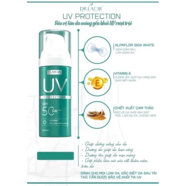 Kem chống nắng SPF 50PA+++ Ylabcos DR.LACIR 60g – Mờ thâm, bảo vệ UV, giảm giá 270k