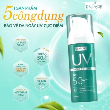 Kem chống nắng SPF 50PA+++ Ylabcos DR.LACIR 60g – Mờ thâm, bảo vệ UV, giảm giá 270k