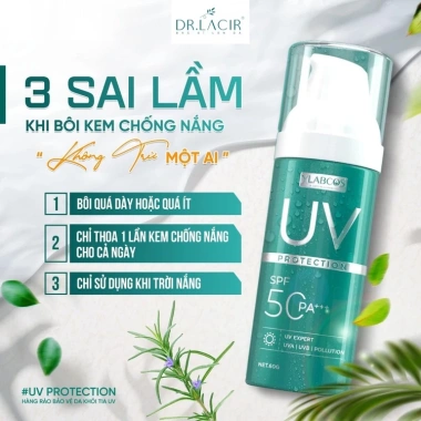 Kem chống nắng SPF 50PA+++ Ylabcos DR.LACIR 60g – Mờ thâm, bảo vệ UV, giảm giá 270k