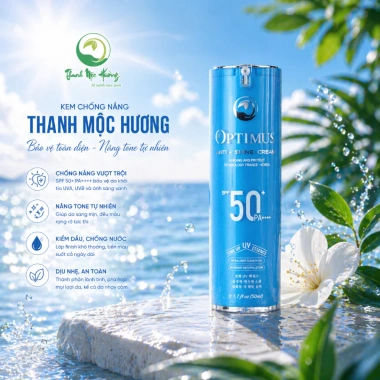 Kem Chống Nắng Thanh Mộc Hương Optimus Anti Shine SPF50+ PA++++ 50ml - Dưỡng ẩm, Ngừa Trôi, Nâng Tone Da - Giá 302.400₫