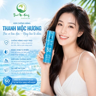 Kem Chống Nắng Thanh Mộc Hương Optimus Anti Shine SPF50+ PA++++ 50ml - Dưỡng ẩm, Ngừa Trôi, Nâng Tone Da - Giá 302.400₫
