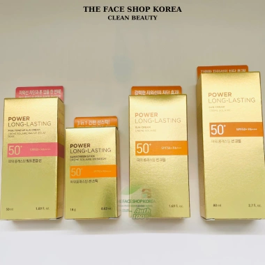 Kem chống nắng The Face Shop Power Long Lasting Pink Tone Up SPF50+ 50ml: Tone trắng hồng, kéo dài 12h, giá 430.000₫ 2