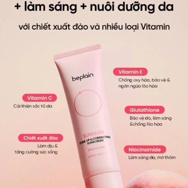Kem Chống Nắng Thuần Chay Beplain Tone Kiềm Dầu Dưỡng Ẩm SPF50+ PA+++ 50ml 349k