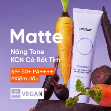 Kem Chống Nắng Thuần Chay Beplain Tone Kiềm Dầu Dưỡng Ẩm SPF50+ PA+++ 50ml 349k