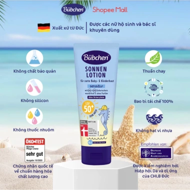 Kem Chống Nắng Thuần Chay BUBCHEN SPF 50+ cho bé 6 tháng 100ml - 195.020 VND 3
