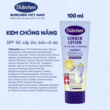 Kem Chống Nắng Thuần Chay BUBCHEN SPF 50+ cho bé 6 tháng 100ml - 195.020 VND 6
