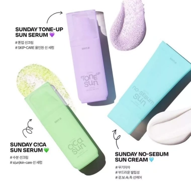 Kem chống nắng thuần chay EDIT.B Sunday Sun Cream Tone Up Cica Không bã nhờn Giá chỉ 125.000 VND