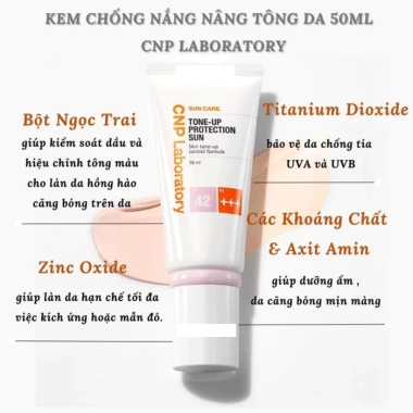 Kem Chống Nắng Tone-Up SPF42 CNP Laboratory - Nâng Tone Hồng Tự Nhiên Cho Mọi Loại Da - 31-100ml