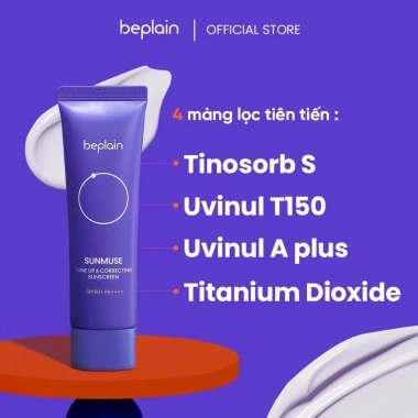 Kem chống nắng vật lý Beplain Sunmuse SPF50+++ 50ml - Nâng tone, giá chỉ 89.000₫