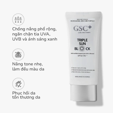 Kem chống nắng vật lý GSC Triple Sun Block SPF 50 PA+++ nâng tông - Giá ưu đãi 570.000đ