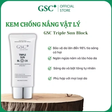 Kem chống nắng vật lý GSC Triple Sun Block SPF50+ PA+++ Nâng tông kiềm dầu chống nắng phổ rộng giá 570.000 2