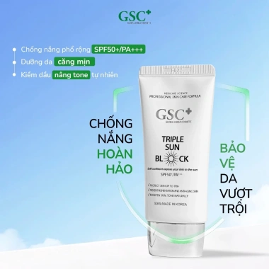 Kem chống nắng vật lý GSC Triple Sun Block SPF50+ PA+++ Nâng tông kiềm dầu chống nắng phổ rộng giá 570.000 3